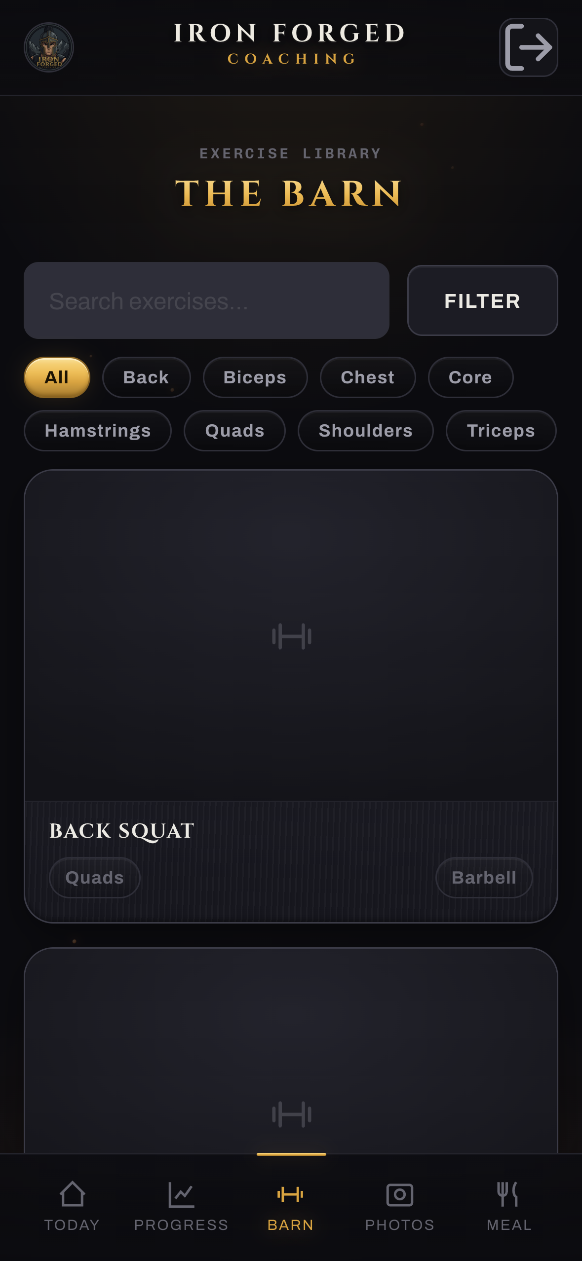 Client exercise library